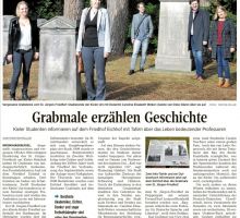 Kieler Nachrichten vom 01.09.2018 Artikel "Grabmale erzählen Geschichte" in den Kieler Nachrichten vom 01.09.2018