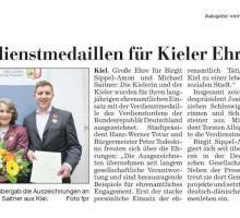 Kieler Nachrichten vom 08.01.2014 Artikel "Bundesverdienstmedallien für Kieler Ehrenamtler" in den Kieler Nachrichten vom 08.01.2014